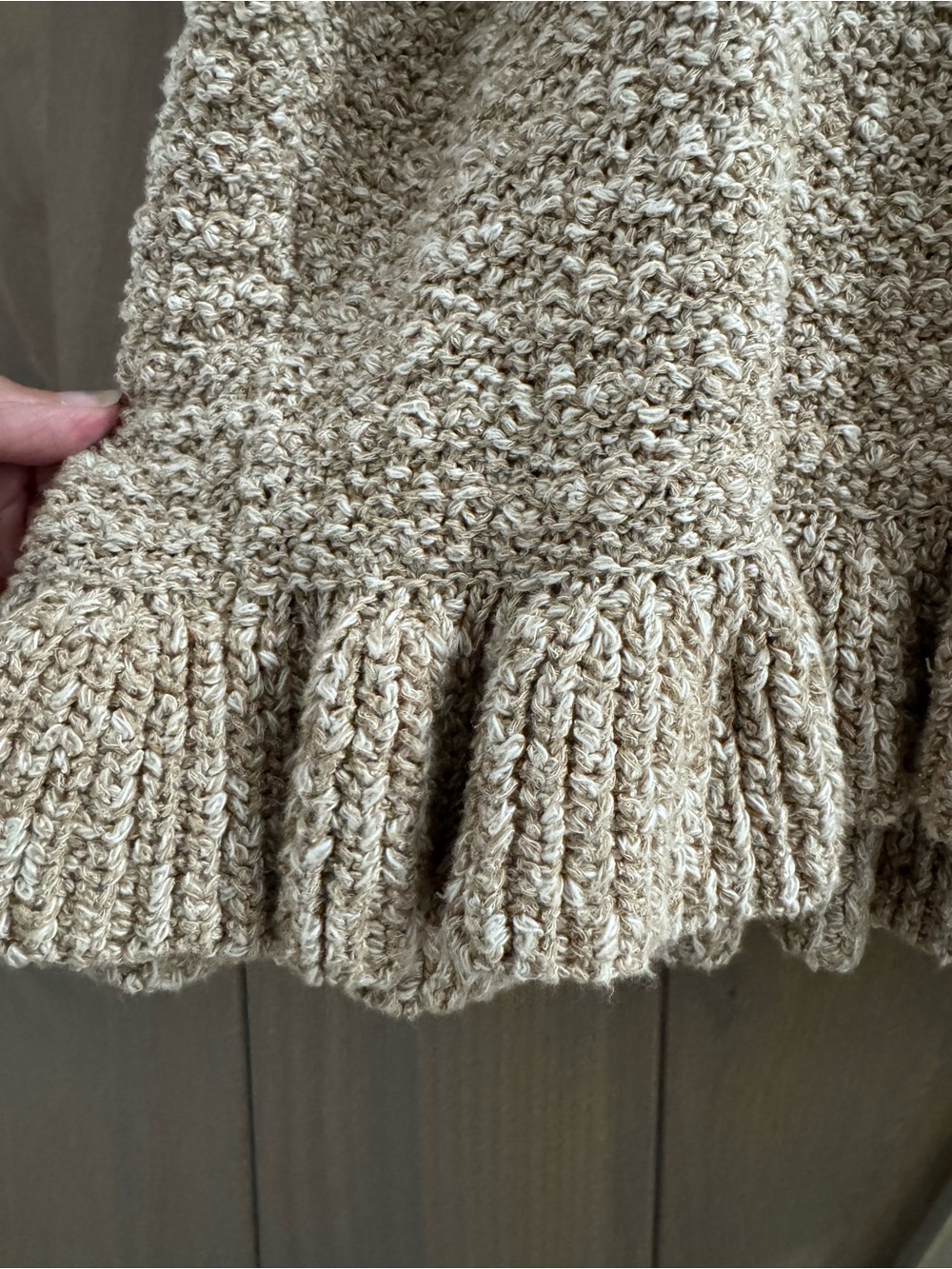 Madewell Taupe Ruffle Knit Shell - Picture 3 of 5